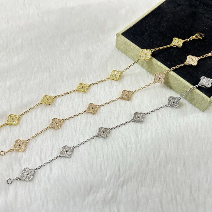 【Valeron Jewelry】CLOVER 6 MOTIF DIAMOND BRACELET - Image 2