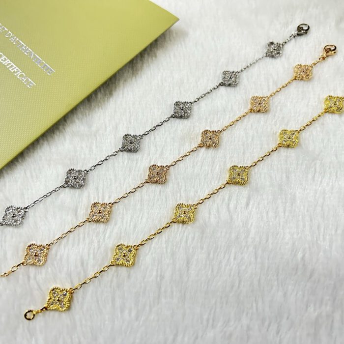 【Valeron Jewelry】CLOVER 6 MOTIF DIAMOND BRACELET - Image 9