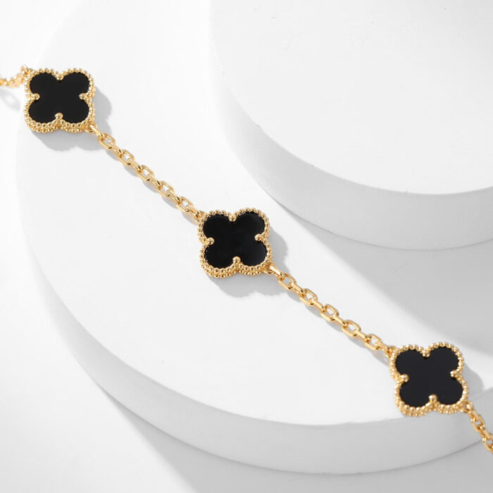 【Valleron Jewelry】CLOVER 10 MOTIFS ONYX NECKLACE - Image 3