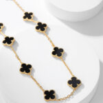 【Valleron Jewelry】CLOVER 10 MOTIFS ONYX NECKLACE - Image 6