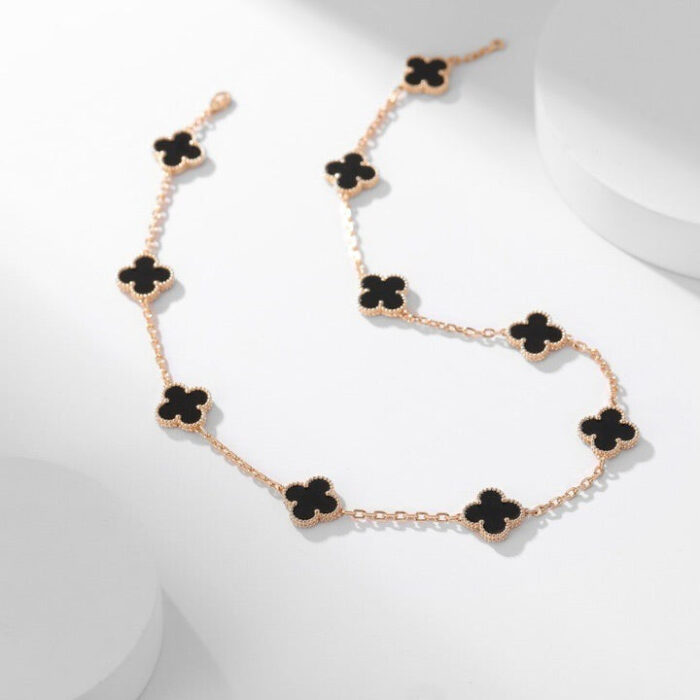 【Valleron Jewelry】CLOVER 10 MOTIFS ONYX NECKLACE - Image 10