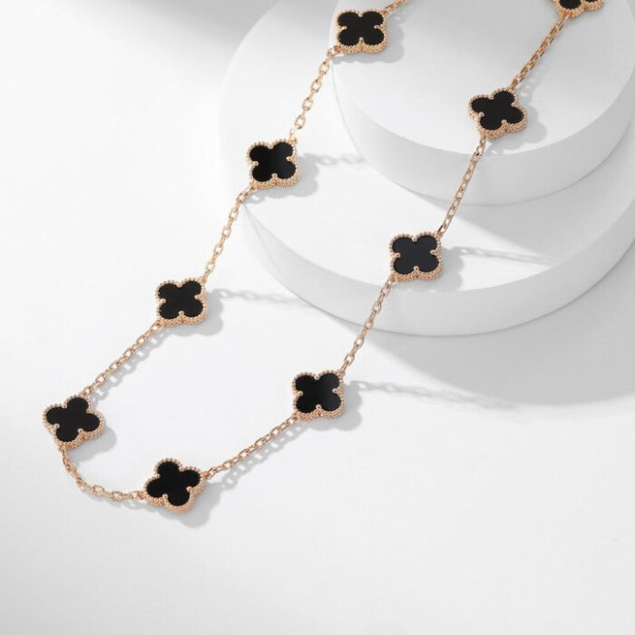 【Valleron Jewelry】CLOVER 10 MOTIFS ONYX NECKLACE - Image 11
