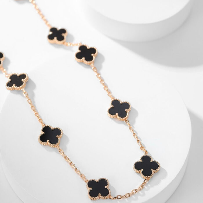 【Valleron Jewelry】CLOVER 10 MOTIFS ONYX NECKLACE - Image 12