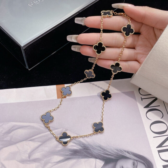 【Valleron Jewelry】CLOVER 10 MOTIFS ONYX NECKLACE - Image 13