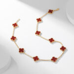 【Valleron Jewelry】CLOVER 10 MOTIFS CARNELIAN NECKLACE