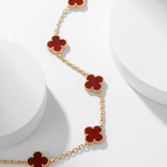 【Valleron Jewelry】CLOVER 10 MOTIFS CARNELIAN NECKLACE - Image 2