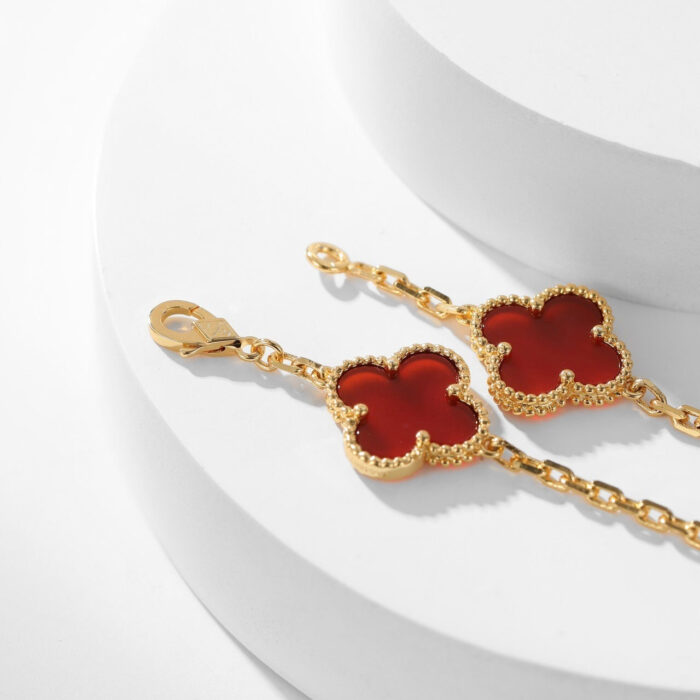 【Valleron Jewelry】CLOVER 10 MOTIFS CARNELIAN NECKLACE - Image 4