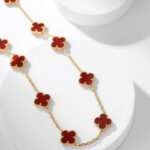 【Valleron Jewelry】CLOVER 10 MOTIFS CARNELIAN NECKLACE - Image 6