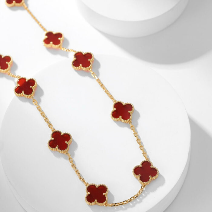 【Valleron Jewelry】CLOVER 10 MOTIFS CARNELIAN NECKLACE - Image 6