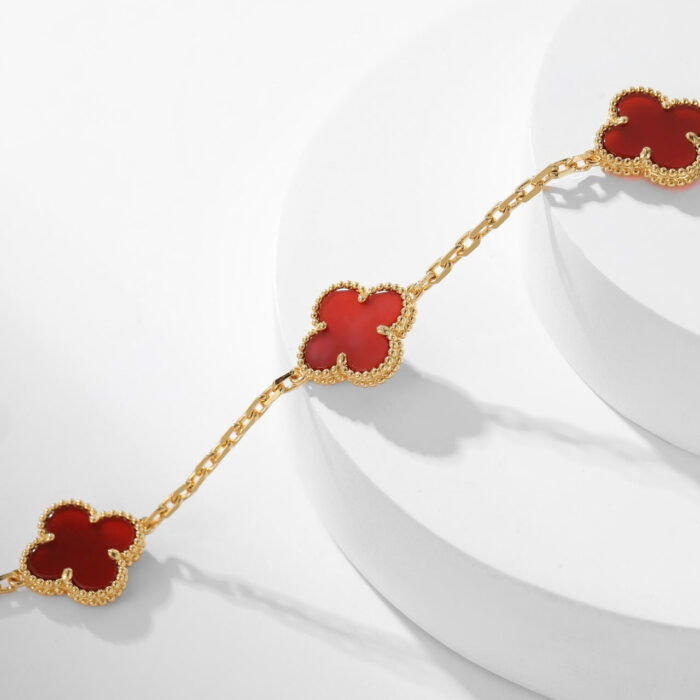 【Valleron Jewelry】CLOVER 10 MOTIFS CARNELIAN NECKLACE - Image 7