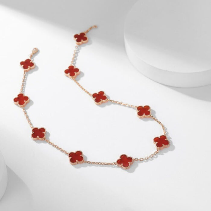 【Valleron Jewelry】CLOVER 10 MOTIFS CARNELIAN NECKLACE - Image 10