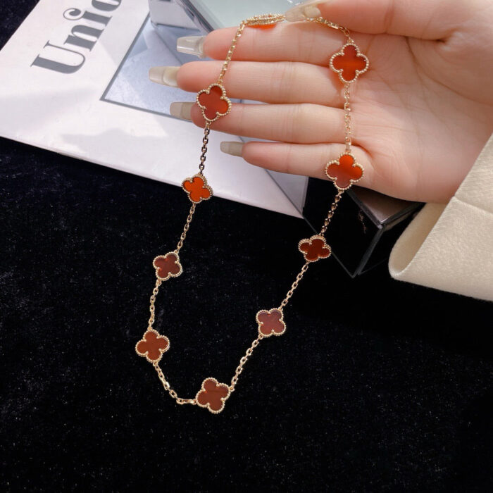 【Valleron Jewelry】CLOVER 10 MOTIFS CARNELIAN NECKLACE - Image 11