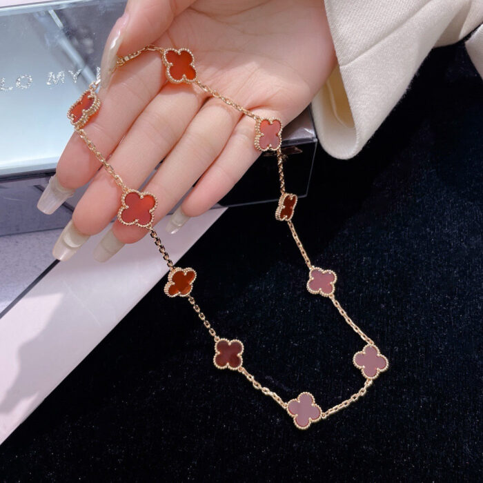 【Valleron Jewelry】CLOVER 10 MOTIFS CARNELIAN NECKLACE - Image 12