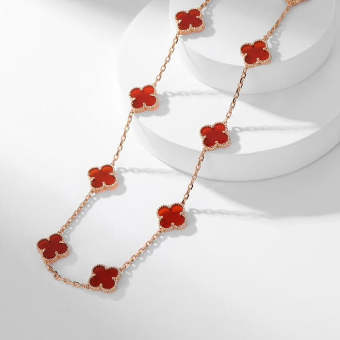 【Valleron Jewelry】CLOVER 10 MOTIFS CARNELIAN NECKLACE - Image 13
