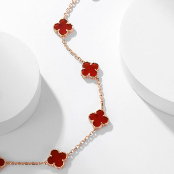 【Valleron Jewelry】CLOVER 10 MOTIFS CARNELIAN NECKLACE - Image 14