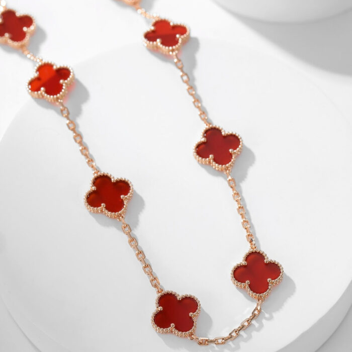 【Valleron Jewelry】CLOVER 10 MOTIFS CARNELIAN NECKLACE - Image 15