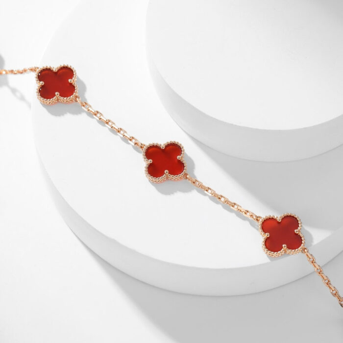【Valleron Jewelry】CLOVER 10 MOTIFS CARNELIAN NECKLACE - Image 16