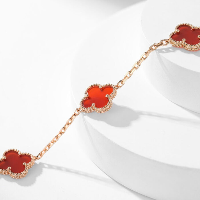 【Valleron Jewelry】CLOVER 10 MOTIFS CARNELIAN NECKLACE - Image 18