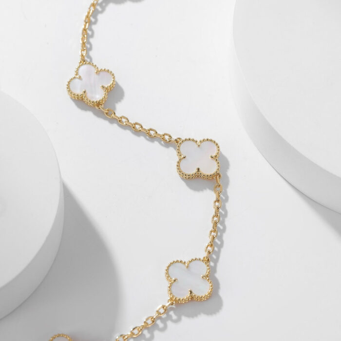 【Valleron Jewelry】CLOVER 10 MOTIFS WHITE MOTHER OF PEARL NECKLACE - Image 5