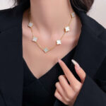 【Valleron Jewelry】CLOVER 10 MOTIFS WHITE MOTHER OF PEARL NECKLACE - Image 9
