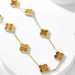 【Valleron Jewelry】CLOVER 10 MOTIFS TIGER EYE NECKLACE - Image 3