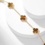 【Valleron Jewelry】CLOVER 10 MOTIFS TIGER EYE NECKLACE - Image 4