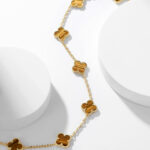 【Valleron Jewelry】CLOVER 10 MOTIFS TIGER EYE NECKLACE - Image 6