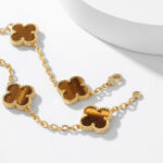 【Valleron Jewelry】CLOVER 10 MOTIFS TIGER EYE NECKLACE - Image 7