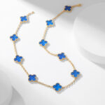 【Valleron Jewelry】CLOVER 10 MOTIFS BLUE AGATE NECKLACE