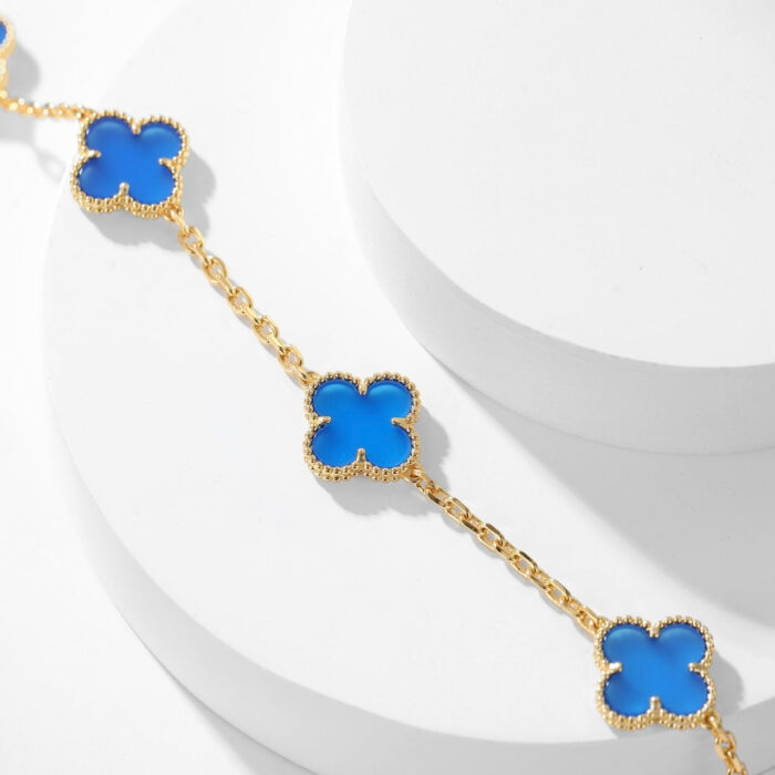 【Valleron Jewelry】CLOVER 10 MOTIFS BLUE AGATE NECKLACE - Image 8