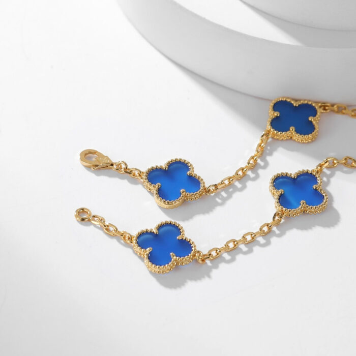 【Valleron Jewelry】CLOVER 10 MOTIFS BLUE AGATE NECKLACE - Image 9
