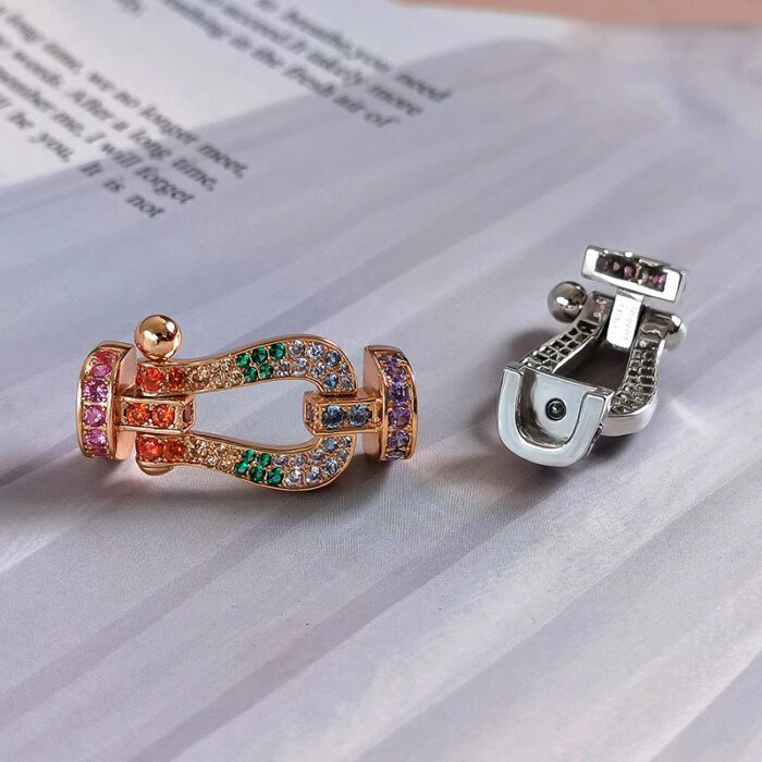 【Valeron Jewelry】FORC LARGE HORSESHOE  COLORED DIAMOND BRACELET SILVER - Image 18