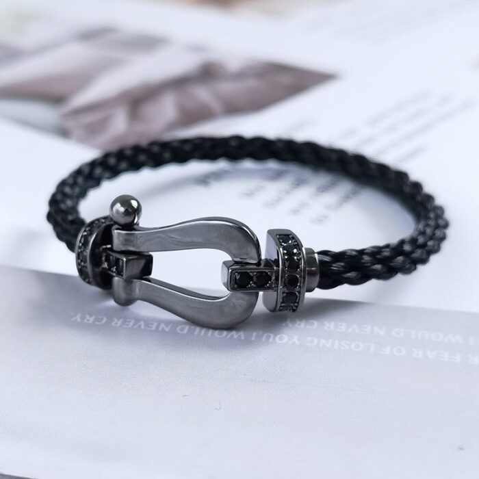 【Valeron Jewelry】FORCE LARGE SERIES HORSESHOE BLACK SAMURAI BRACELET - Image 2