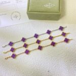 【Valeron Jewelry】CLOVER  5 MOTIFS  PURPLE VIOLET BRACELET - Image 4