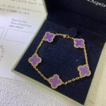 【Valeron Jewelry】CLOVER  5 MOTIFS  PURPLE VIOLET BRACELET