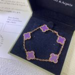 【Valeron Jewelry】CLOVER  5 MOTIFS  PURPLE VIOLET BRACELET - Image 2