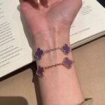 【Valeron Jewelry】CLOVER  5 MOTIFS  PURPLE VIOLET BRACELET - Image 6