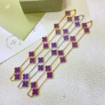 【Valleron Jewelry】CLOVER 10 MOTIFS  PURPLE VIOLET  NECKLACE - Image 4
