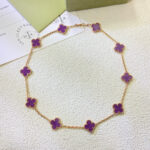 【Valleron Jewelry】CLOVER 10 MOTIFS  PURPLE VIOLET  NECKLACE - Image 2