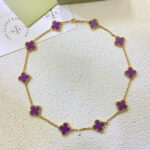 【Valleron Jewelry】CLOVER 10 MOTIFS  PURPLE VIOLET  NECKLACE