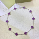 【Valleron Jewelry】CLOVER 10 MOTIFS  PURPLE VIOLET  NECKLACE - Image 3