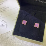 【Valeron Jewelry】CLOVER MINI 9.5MM  PURPLE VIOLET EARRINGS - Image 3