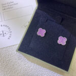 【Valeron Jewelry】CLOVER MINI 9.5MM  PURPLE VIOLET EARRINGS