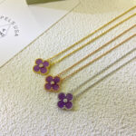【Valleron Jewelry】CLOVER 15MM DIAMOND  PURPLE VIOLET NECKLACE - Image 2