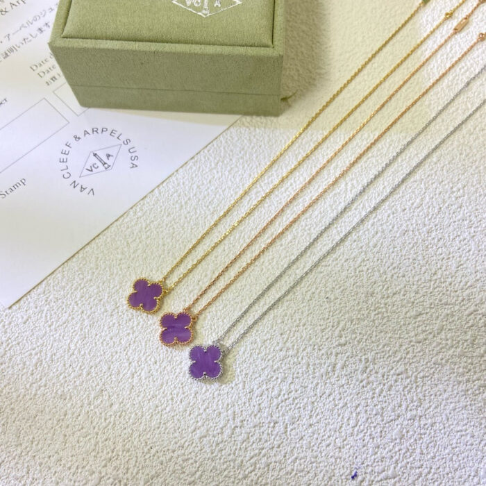 【Valleron Jewelry】CLOVER 15MM  PURPLE VIOLET NECKLACE - Image 5