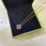 【Valleron Jewelry】CLOVER 15MM  PURPLE VIOLET NECKLACE