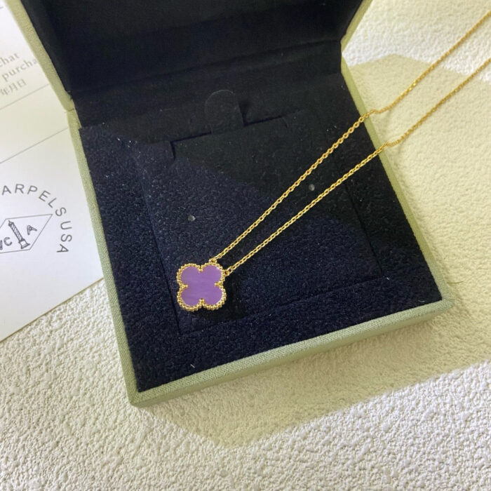 【Valleron Jewelry】CLOVER 15MM  PURPLE VIOLET NECKLACE - Image 1