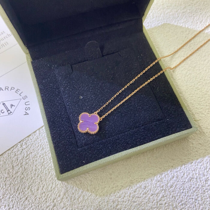 【Valleron Jewelry】CLOVER 15MM  PURPLE VIOLET NECKLACE - Image 3