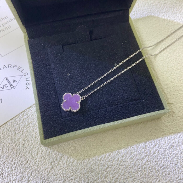 【Valleron Jewelry】CLOVER 15MM  PURPLE VIOLET NECKLACE - Image 4