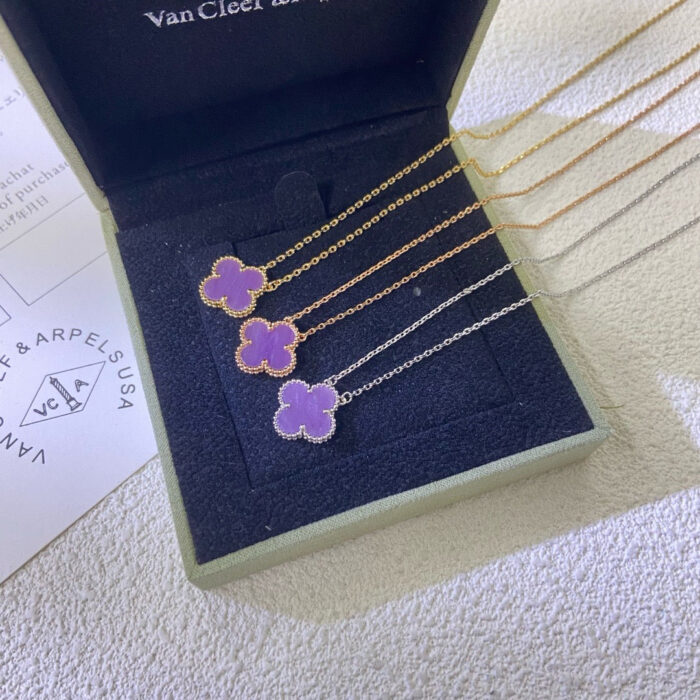 【Valleron Jewelry】CLOVER 15MM  PURPLE VIOLET NECKLACE - Image 6